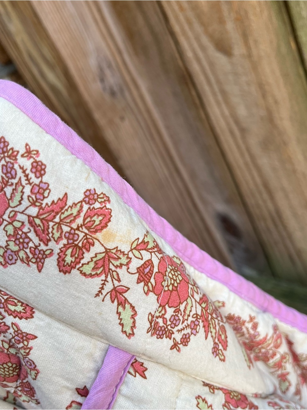 Free People Chloe Quilted Floral Jacket in Cream and Pink Trim - Picture 4 of 5